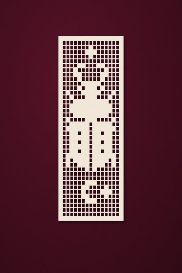 Digital preview of the free Beetle Bookmark filet crochet pattern